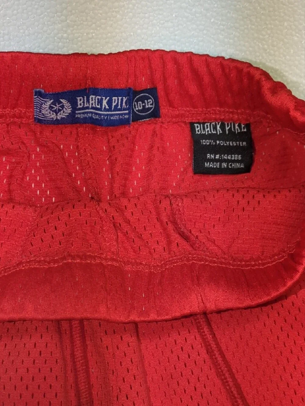 Kid's Black Pike No Limits Red Athletic Mesh Shorts with Bear Patch 10-12 Yrs